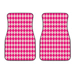 Pink Harlequin Pattern Print Front Car Floor Mats