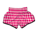 Pink Harlequin Pattern Print Muay Thai Boxing Shorts