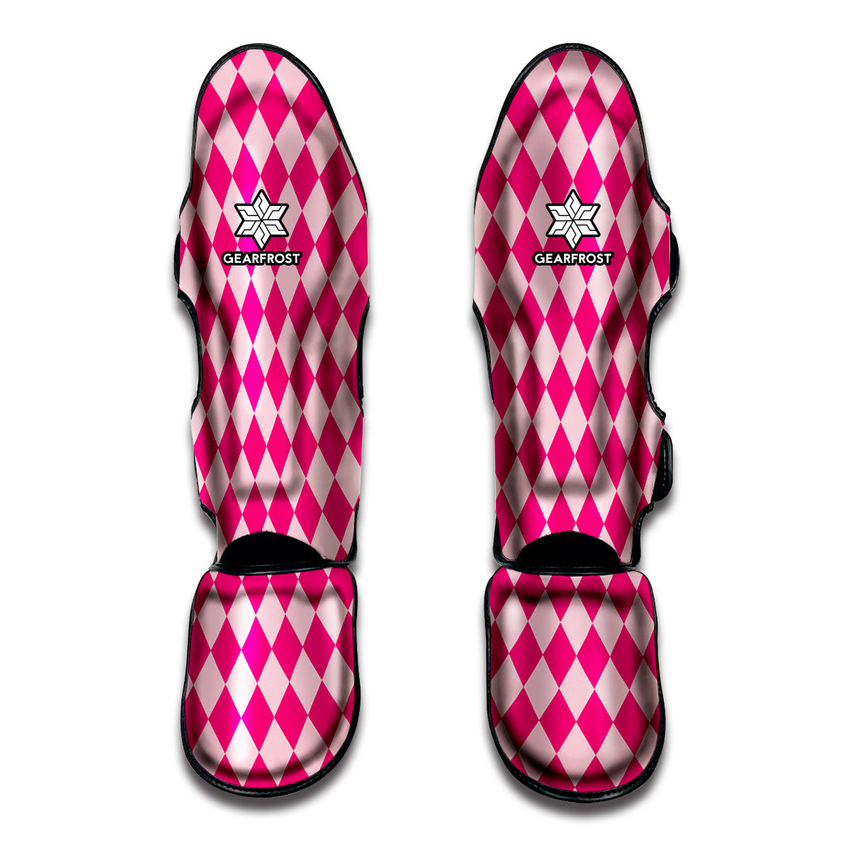 Pink Harlequin Pattern Print Muay Thai Shin Guard