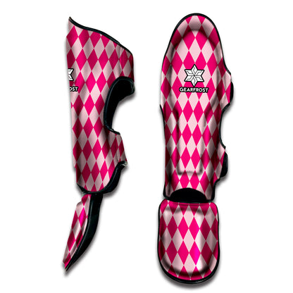 Pink Harlequin Pattern Print Muay Thai Shin Guard