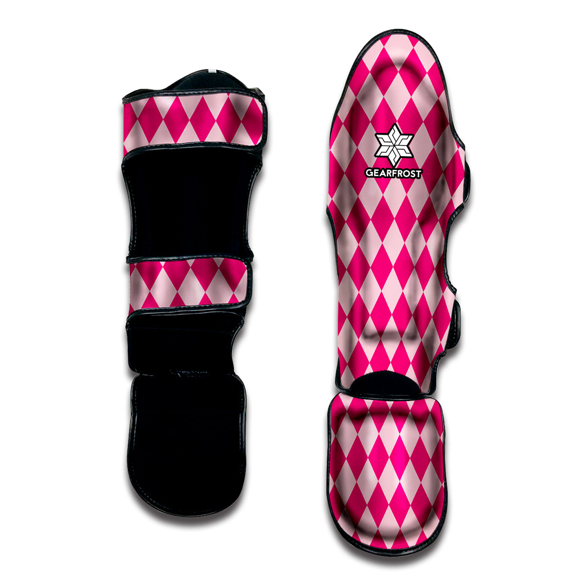 Pink Harlequin Pattern Print Muay Thai Shin Guard