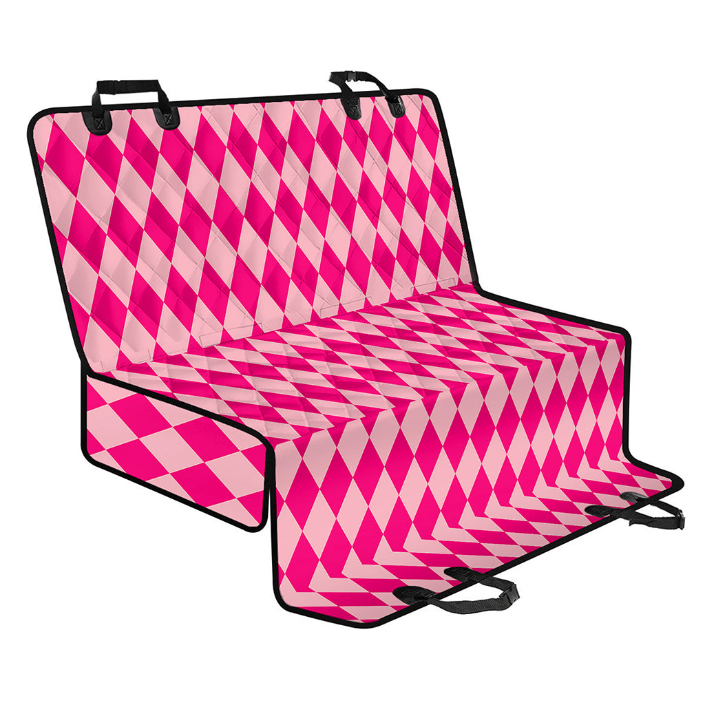 Pink Harlequin Pattern Print Pet Car Back Seat Cover