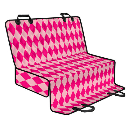 Pink Harlequin Pattern Print Pet Car Back Seat Cover