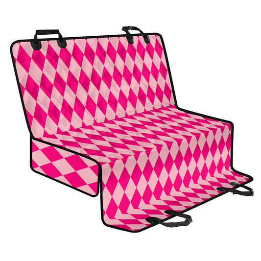 Pink Harlequin Pattern Print Pet Car Back Seat Cover