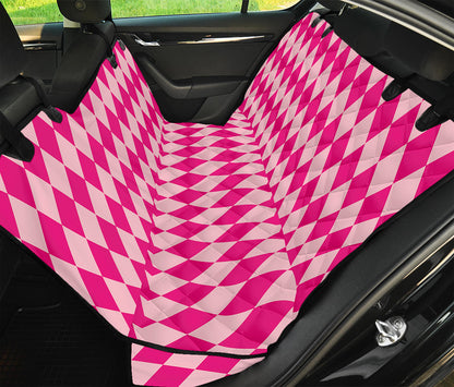 Pink Harlequin Pattern Print Pet Car Back Seat Cover