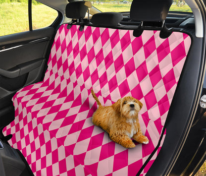 Pink Harlequin Pattern Print Pet Car Back Seat Cover