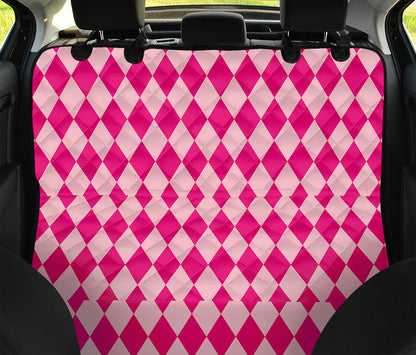 Pink Harlequin Pattern Print Pet Car Back Seat Cover