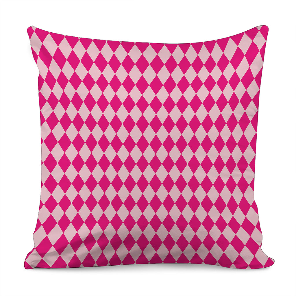 Pink Harlequin Pattern Print Pillow Cover