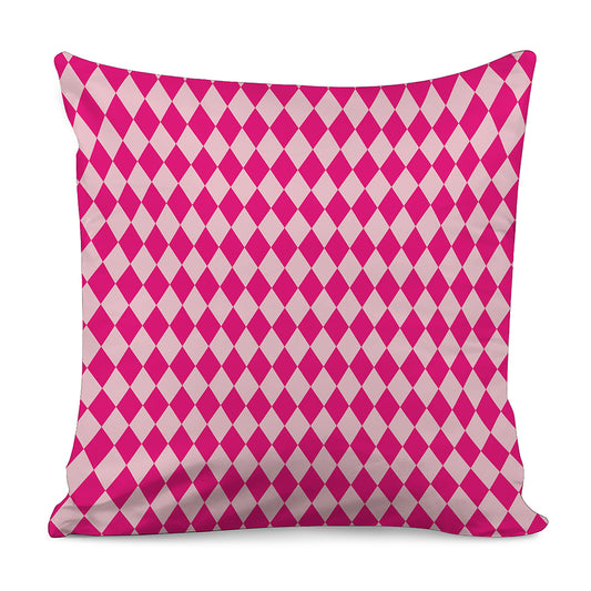 Pink Harlequin Pattern Print Pillow Cover