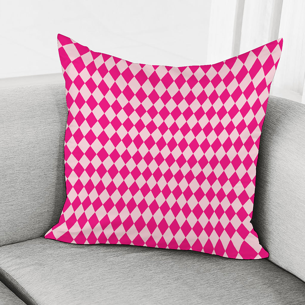 Pink Harlequin Pattern Print Pillow Cover