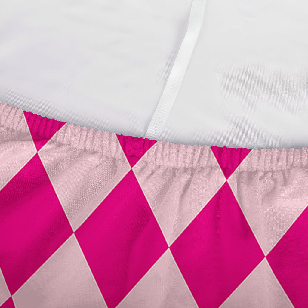 Pink Harlequin Pattern Print Sofa Cover