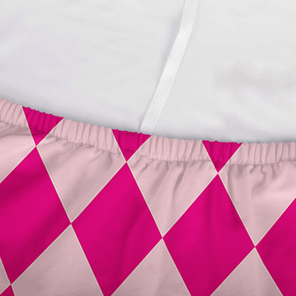 Pink Harlequin Pattern Print Sofa Cover