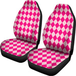 Pink Harlequin Pattern Print Universal Fit Car Seat Covers