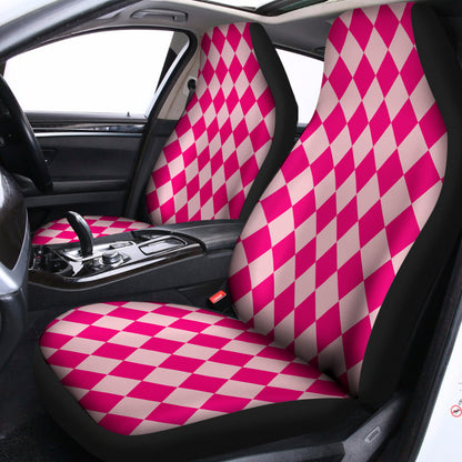 Pink Harlequin Pattern Print Universal Fit Car Seat Covers