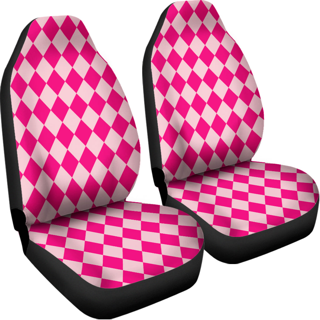 Pink Harlequin Pattern Print Universal Fit Car Seat Covers
