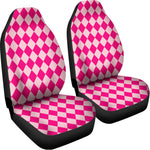 Pink Harlequin Pattern Print Universal Fit Car Seat Covers