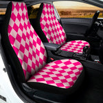 Pink Harlequin Pattern Print Universal Fit Car Seat Covers