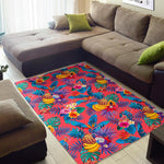 Pink Hawaiian Fruits Pattern Print Area Rug GearFrost