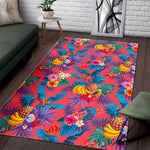 Pink Hawaiian Fruits Pattern Print Area Rug GearFrost