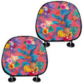 Pink Hawaiian Fruits Pattern Print Car Headrest Covers