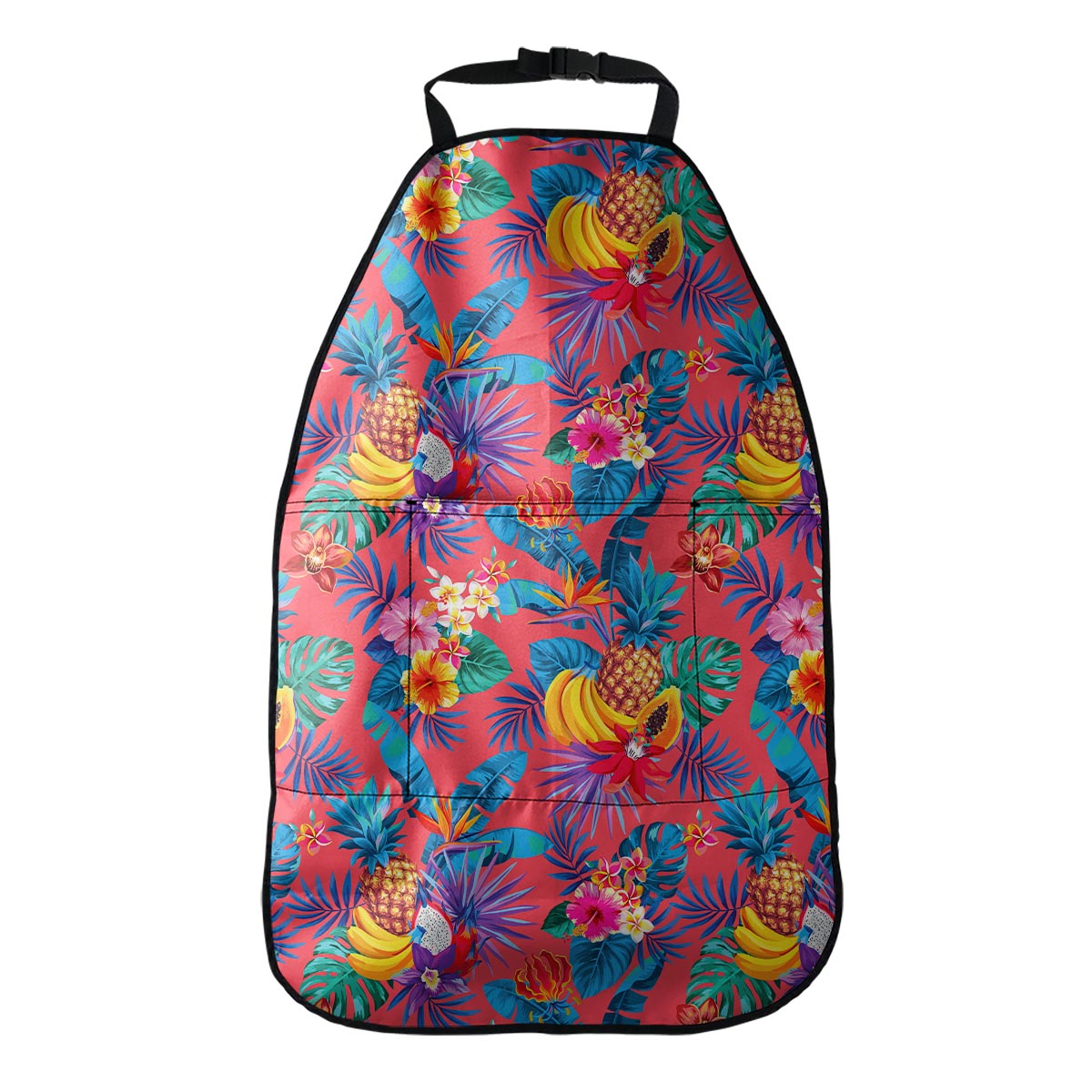 Pink Hawaiian Fruits Pattern Print Car Seat Organizers