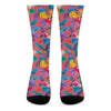 Pink Hawaiian Fruits Pattern Print Crew Socks