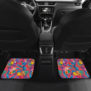 Pink Hawaiian Fruits Pattern Print Front and Back Car Floor Mats