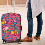 Pink Hawaiian Fruits Pattern Print Luggage Cover GearFrost