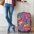 Pink Hawaiian Fruits Pattern Print Luggage Cover