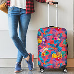 Pink Hawaiian Fruits Pattern Print Luggage Cover GearFrost