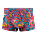 Pink Hawaiian Fruits Pattern Print Men's Boxer Briefs