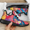 Pink Hawaiian Fruits Pattern Print Mesh Knit Shoes