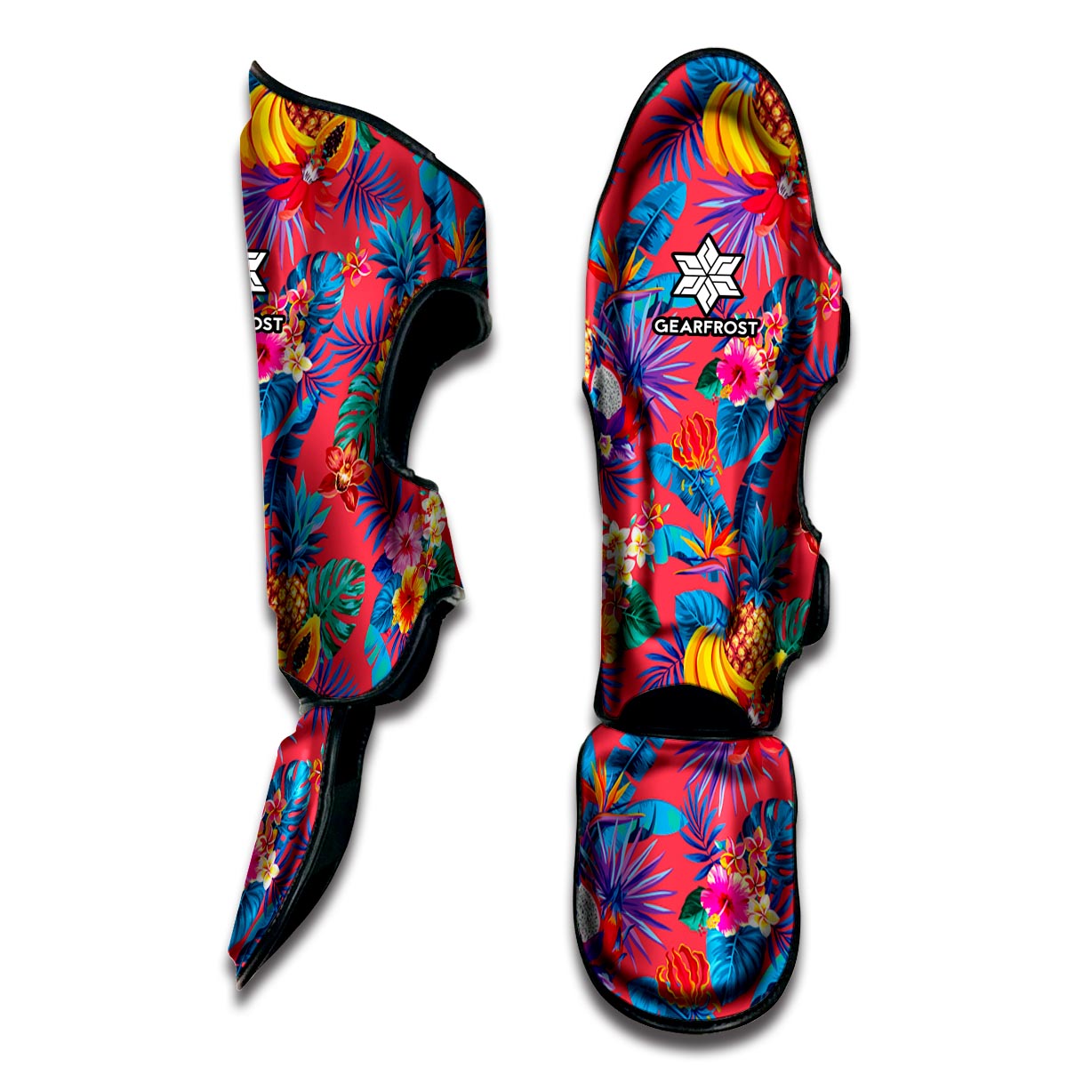 Pink Hawaiian Fruits Pattern Print Muay Thai Shin Guard