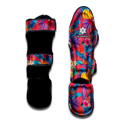 Pink Hawaiian Fruits Pattern Print Muay Thai Shin Guard