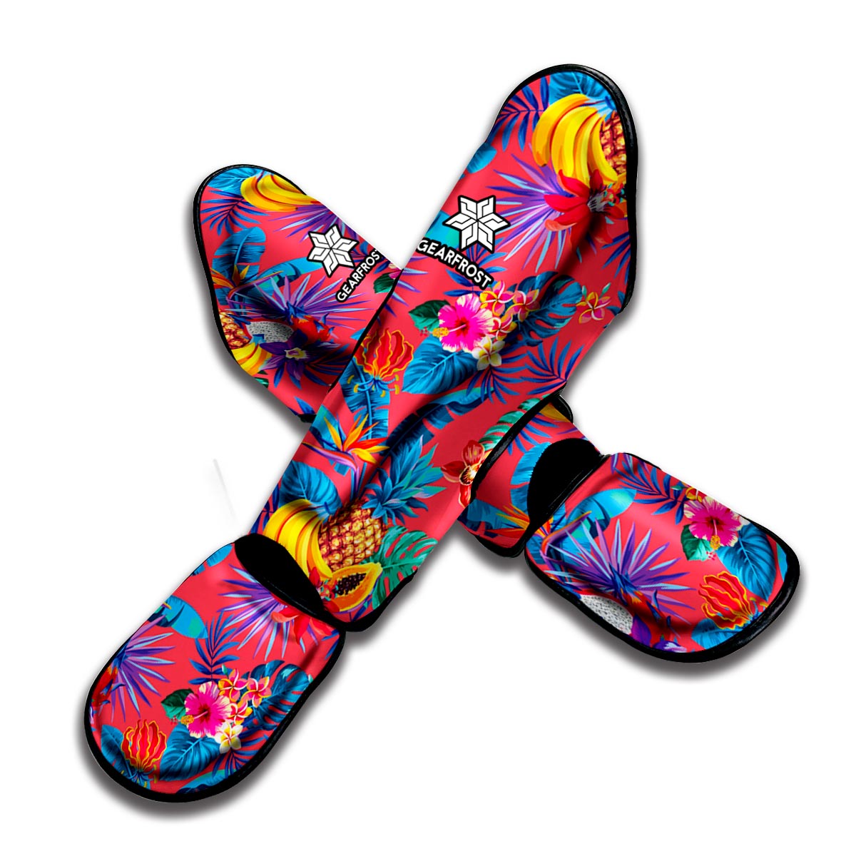 Pink Hawaiian Fruits Pattern Print Muay Thai Shin Guard