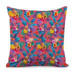 Pink Hawaiian Fruits Pattern Print Pillow Cover