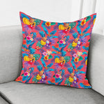 Pink Hawaiian Fruits Pattern Print Pillow Cover