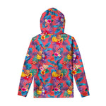 Pink Hawaiian Fruits Pattern Print Pullover Hoodie