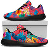 Pink Hawaiian Fruits Pattern Print Sport Shoes GearFrost