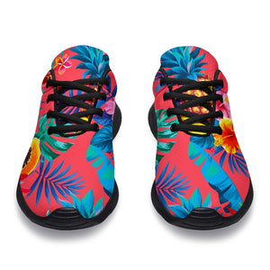 Pink Hawaiian Fruits Pattern Print Sport Shoes GearFrost