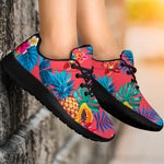 Pink Hawaiian Fruits Pattern Print Sport Shoes GearFrost