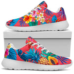 Pink Hawaiian Fruits Pattern Print Sport Shoes GearFrost