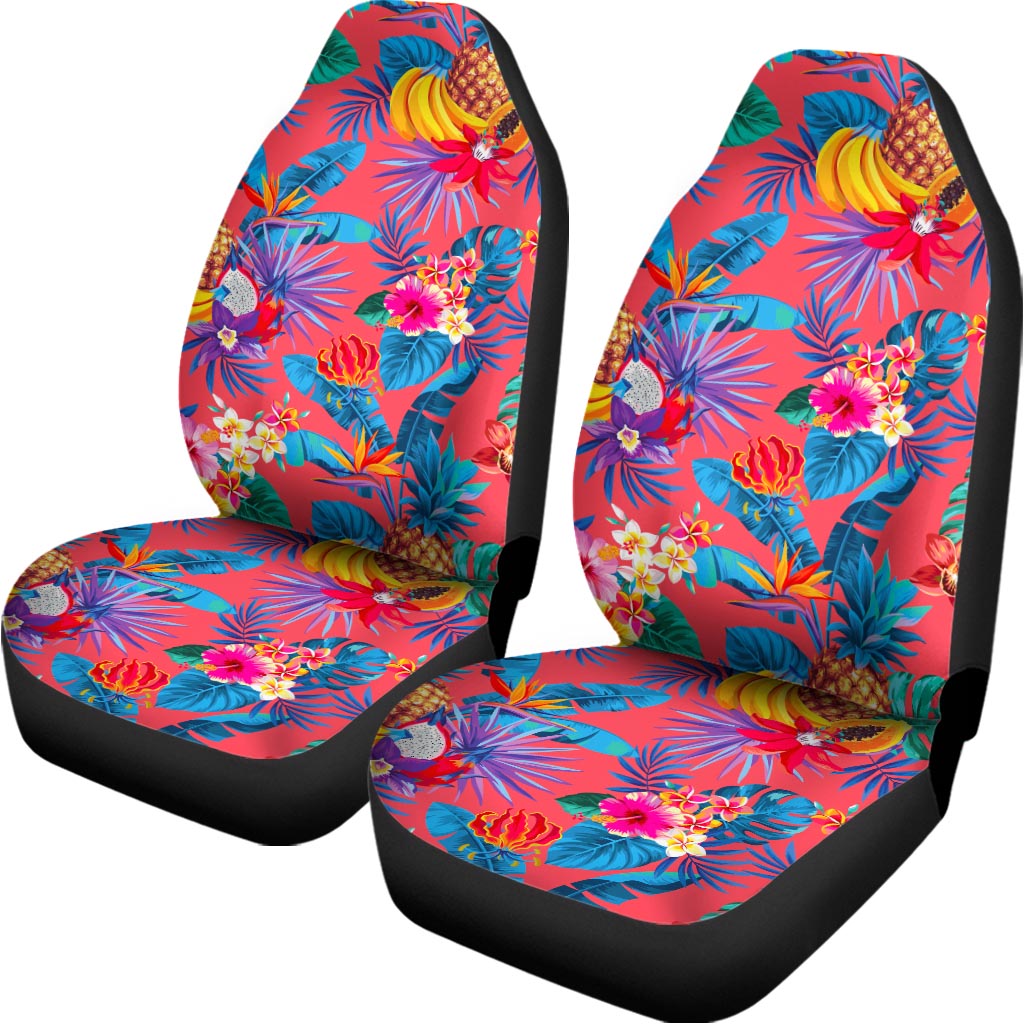 Pink Hawaiian Fruits Pattern Print Universal Fit Car Seat Covers