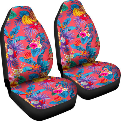 Pink Hawaiian Fruits Pattern Print Universal Fit Car Seat Covers