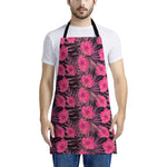 Pink Hawaiian Hibiscus Pattern Print Apron