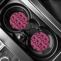 Pink Hawaiian Hibiscus Pattern Print Car Coasters