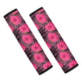 Pink Hawaiian Hibiscus Pattern Print Car Seat Belt Covers