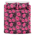 Pink Hawaiian Hibiscus Pattern Print Duvet Cover Bedding Set