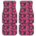 Pink Hawaiian Hibiscus Pattern Print Front and Back Car Floor Mats