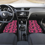 Pink Hawaiian Hibiscus Pattern Print Front and Back Car Floor Mats